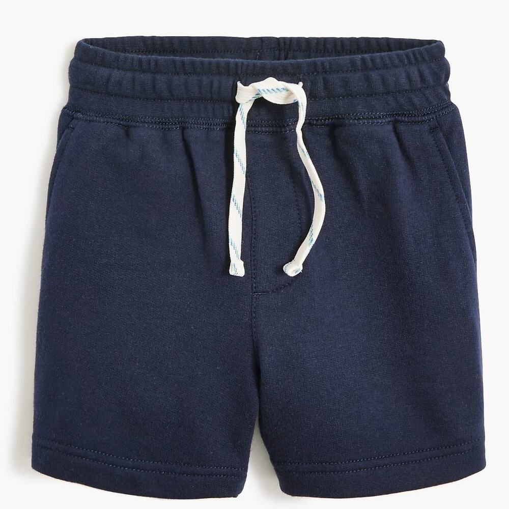 NWT Crewcuts J. Crew Sweatshorts Pull On Drawstring Waist Navy Blue Boys Size M
